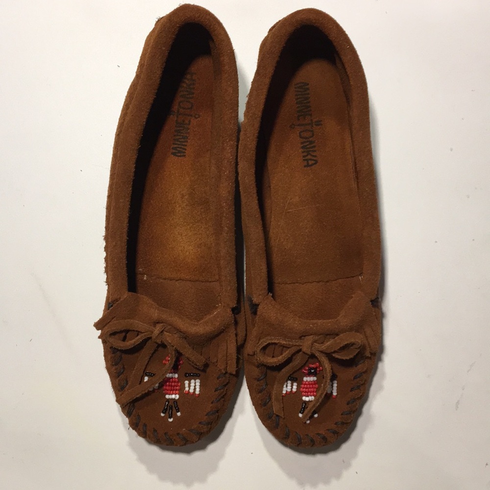Women’s thunderbird suede Minnetonka moccasins
